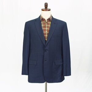 Brioni 44R Navy Blazer Sport Coat Jacket 2-Button Herringbone Y180